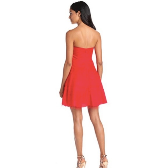 New Adrianna Papell red tulle tiered dress 6 - Picture 3 of 6